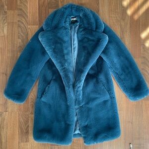 Apparis Stone  Blue Faux Fur Jacket